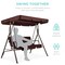 Best Choice Products 2-Person Outdoor Large Convertible Canopy Swing Glider Lounge Chair w/ Removable Cushions